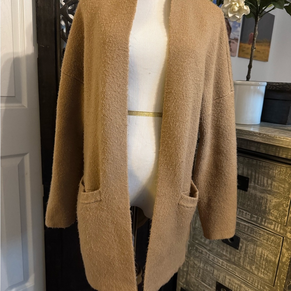 Banana Republic Tan Teddy Jacket Soft Textured Oversized